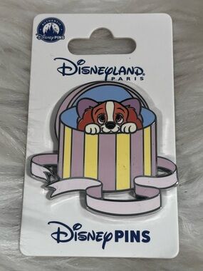 Disneyland Paris Lady and The Tramp Hatbox Bow Pin DLP